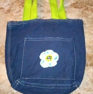 Distressed Denim Tote Bag With Applique Flower By 31 Bags 12" by 12"